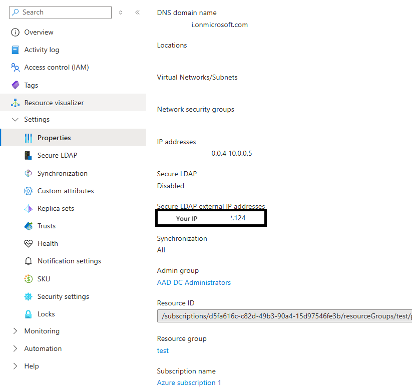 Find Secure LDAP External IP
