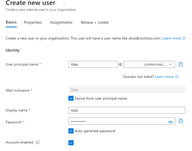 Create Entra ID Service Account