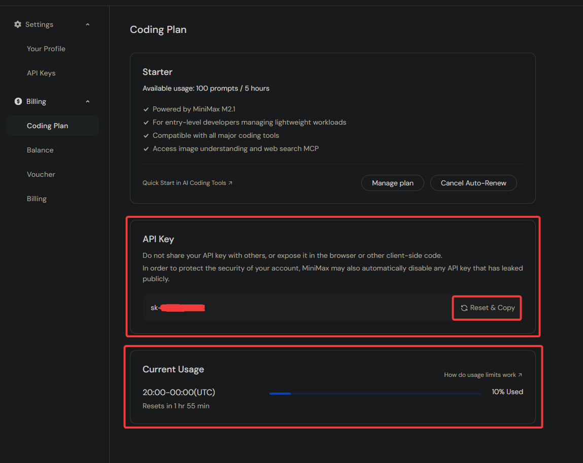 MiniMax Platform API Usage