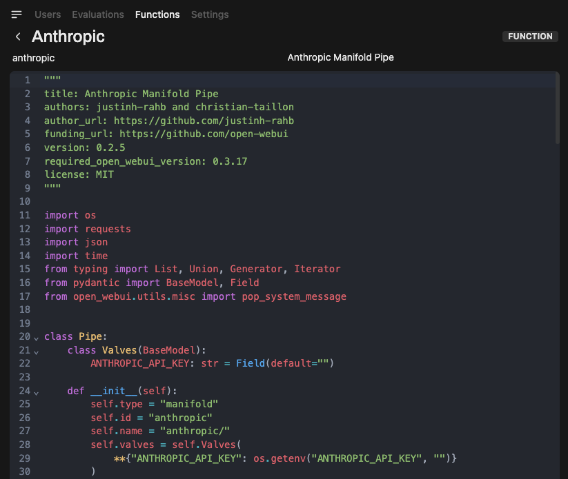 Function Editor Screenshot