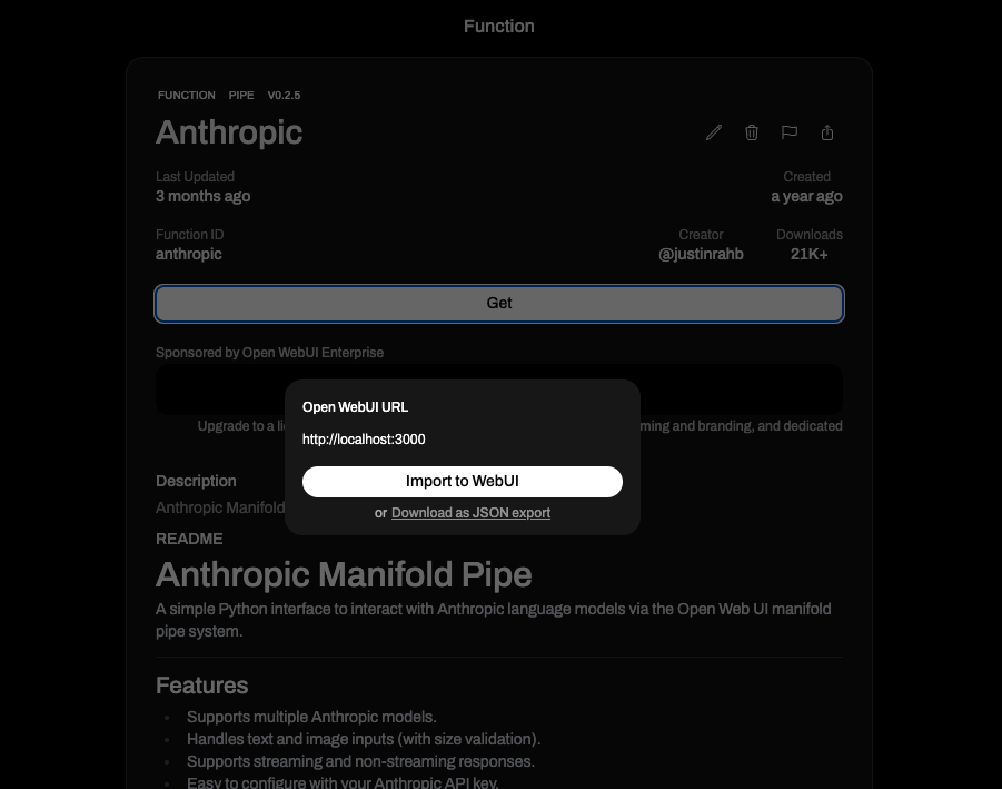 Import Modal Screenshot